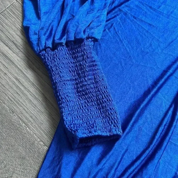 Bcbgmaxaria | Vintage 90’s blue  sapphire long sleeve dress - Picture 3 of 7